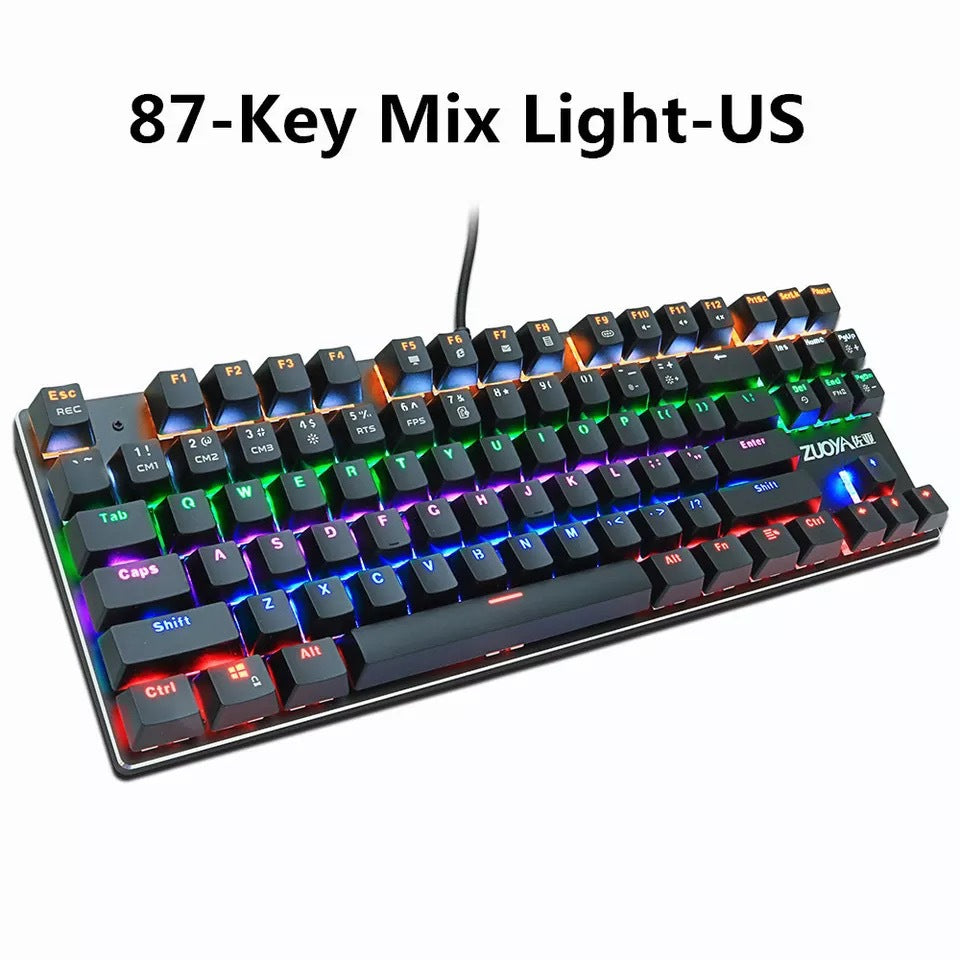 TKL mechanical keyboard on a gaming desk