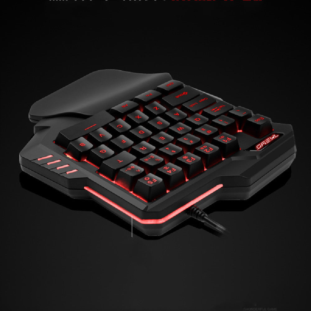 One-handed RGB gaming keypad